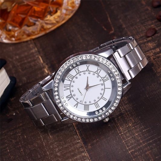 Montre Femme Or Rose Strass - Quartz Acier Inoxydable Vansvar