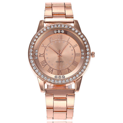 Montre Femme Or Rose Strass - Quartz Acier Inoxydable Vansvar