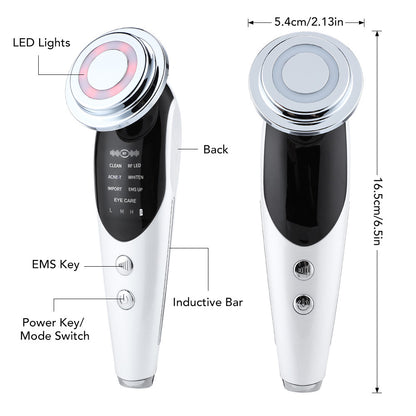 7-in-1 LED Facial Treatment Device - Anti-Aging EMS