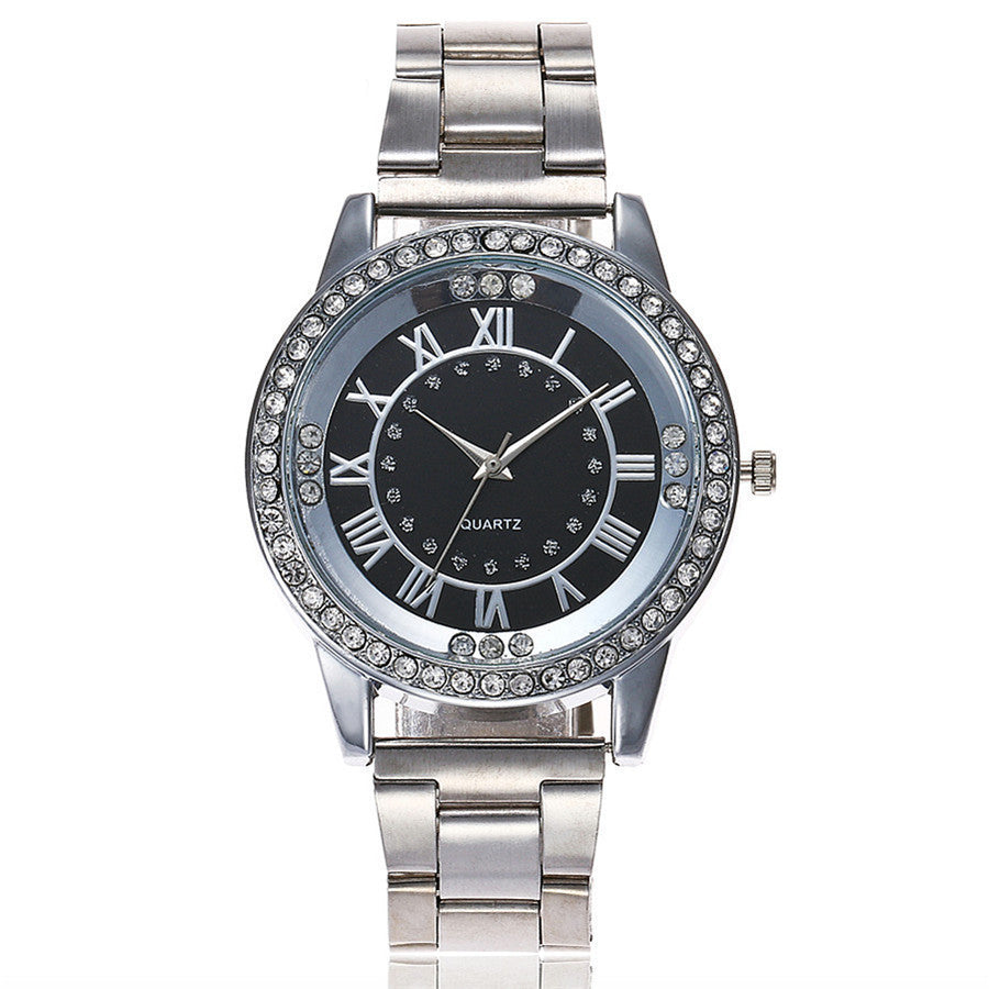 Montre Femme Or Rose Strass - Quartz Acier Inoxydable Vansvar