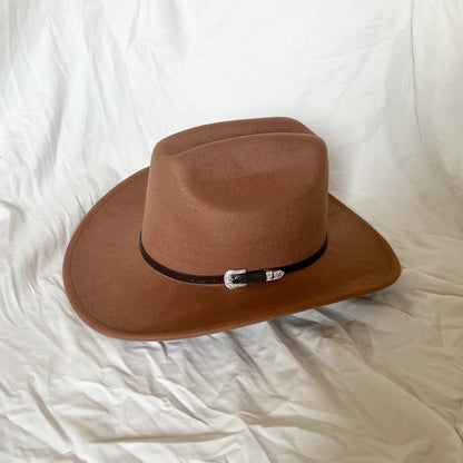 Chapeau Cowboy Cuir Vintage - Large Bord Western Homme Femme