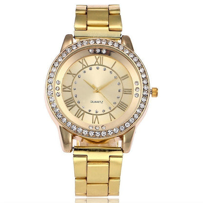 Montre Femme Or Rose Strass - Quartz Acier Inoxydable Vansvar