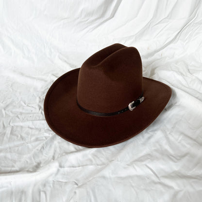 Chapeau Cowboy Cuir Vintage - Large Bord Western Homme Femme