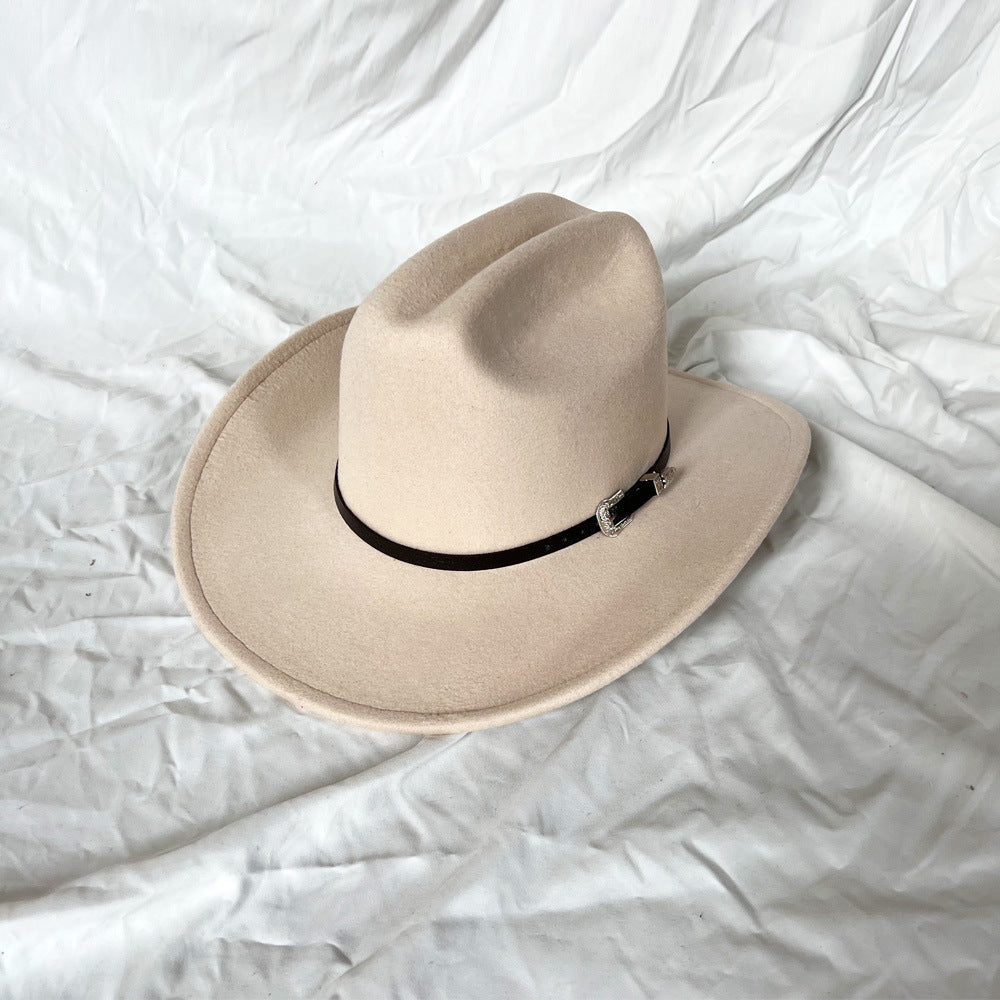 Chapeau Cowboy Cuir Vintage - Large Bord Western Homme Femme