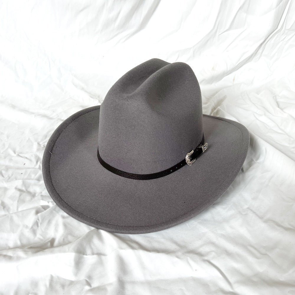 Chapeau Cowboy Cuir Vintage - Large Bord Western Homme Femme
