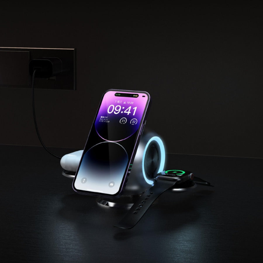 Chargeur Sans Fil Magnétique LED - Lumière Ambiance Sphérique